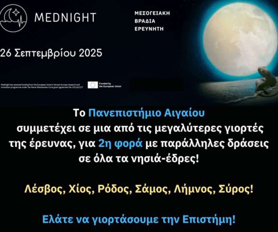 Μεσογειακή Βραδιά Ερευνητή από το Παν. Αιγαίου